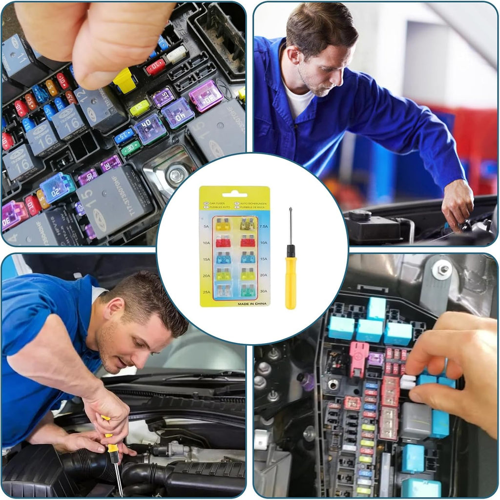 Car Emergency Breakdown Safety Kit 10-In-1 Vehicle Europe Roadside Assistance Travel Kit with Jump Leads, Tow Rope, Warning Triangle, Hi-Vis Vest, Emergency Hammer Etc