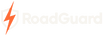 RoadGuard logo inverse (white shield, amber lightning bolt, wordmark)